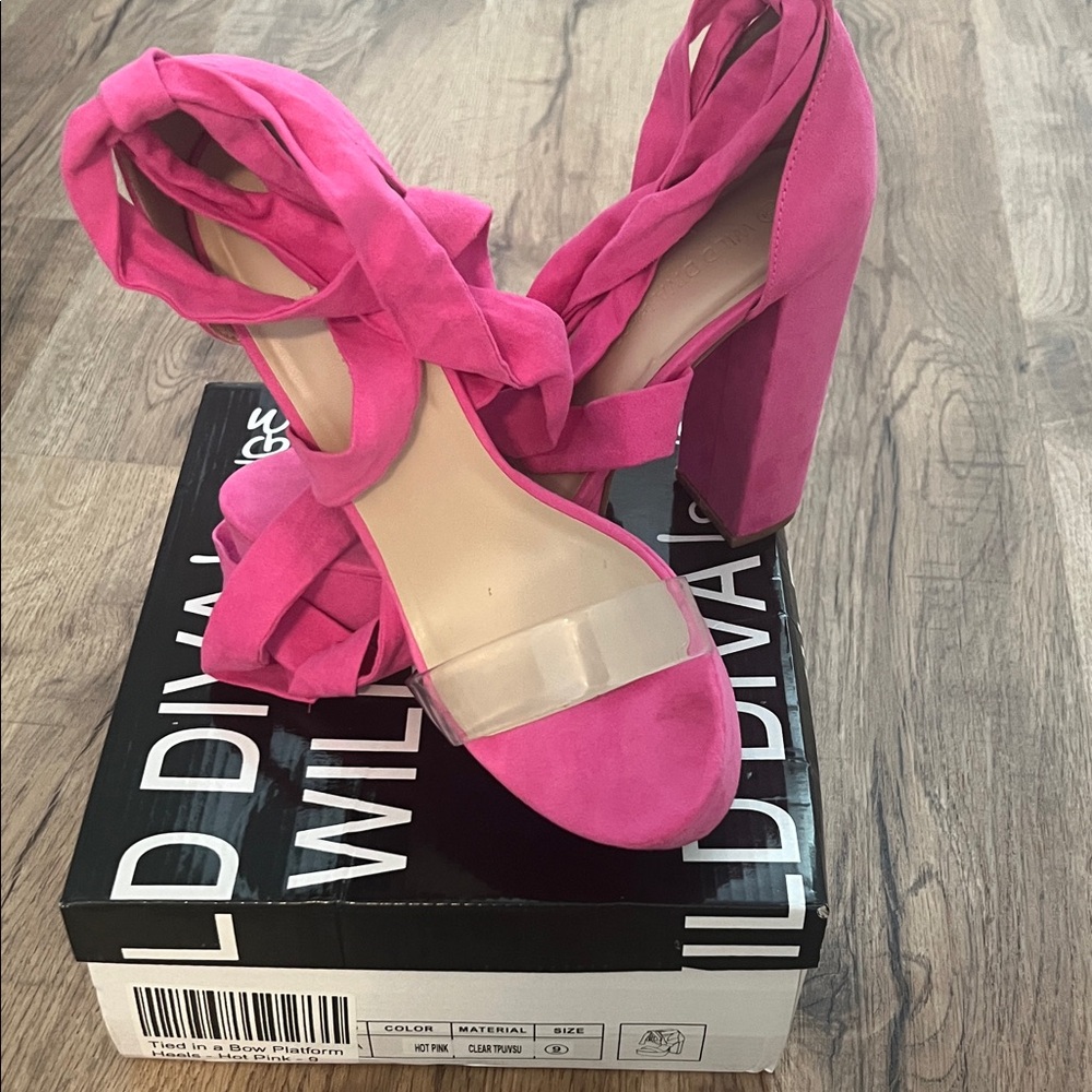 Wild Diva Fuchsia Block Heels
